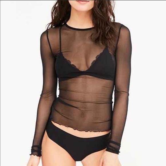 bra under mesh shirt